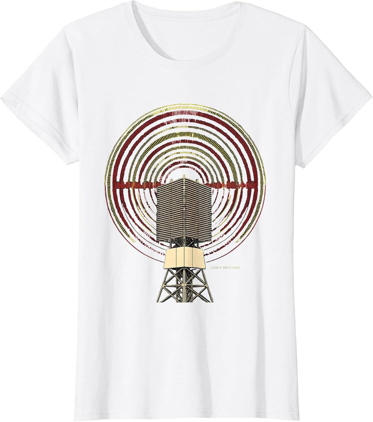 Women's I Keep It Shortwave Geometric Ham Radio Operator Humor T-Shirt - White