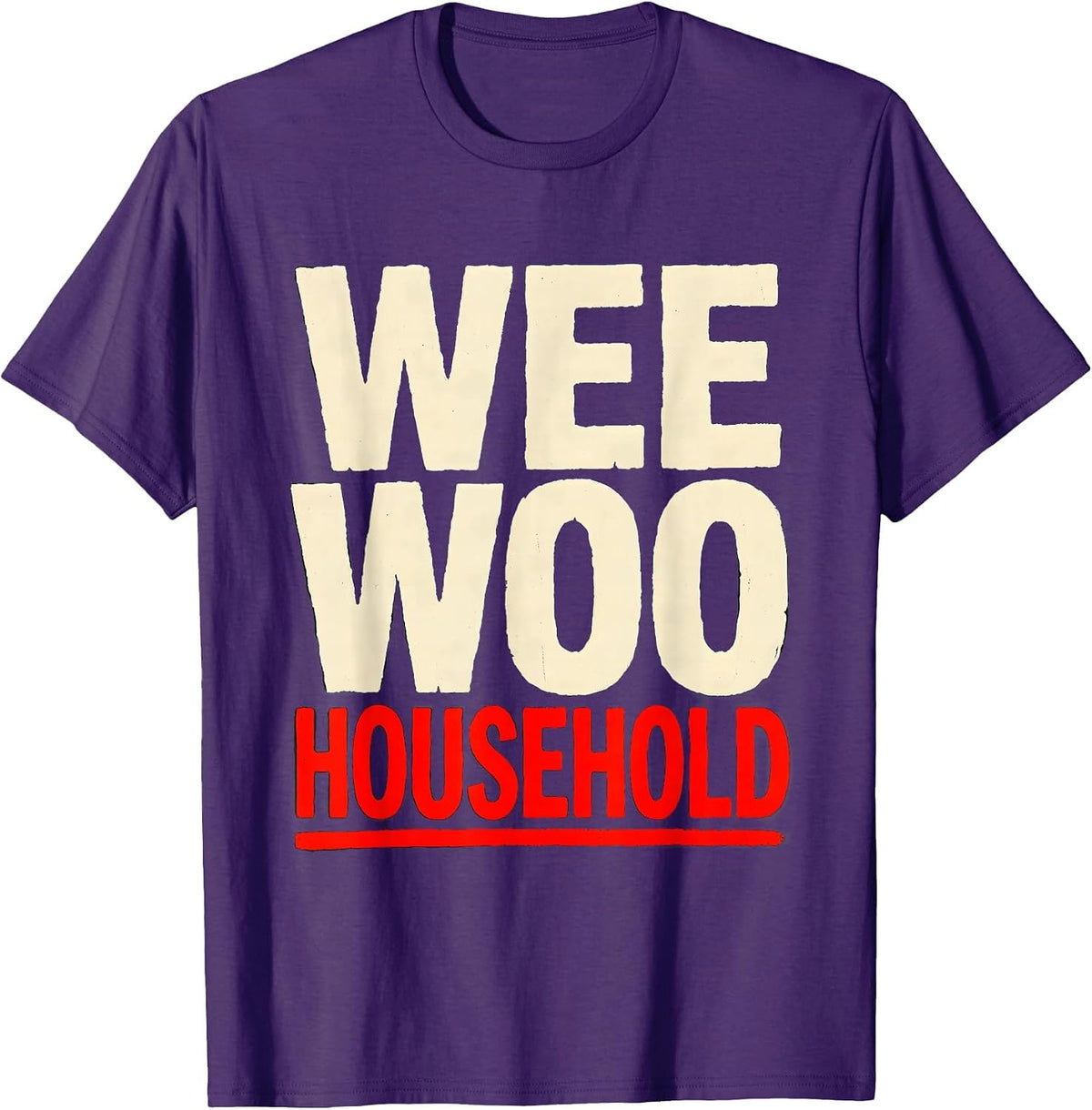Men's Wee Woo Household Funny Firefighter Wife Fire Department T-Shirt - Purple