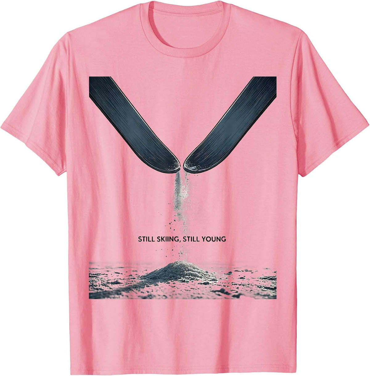 Men's Still Skiing, Still Young Funny Ski Dad Winter Sports Gift T-Shirt - Pink