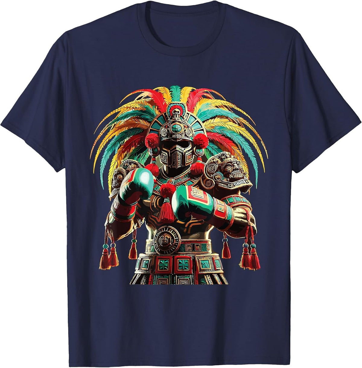 Mexican Boxing Pride Inka Sports Design T-Shirt - Navy Blue