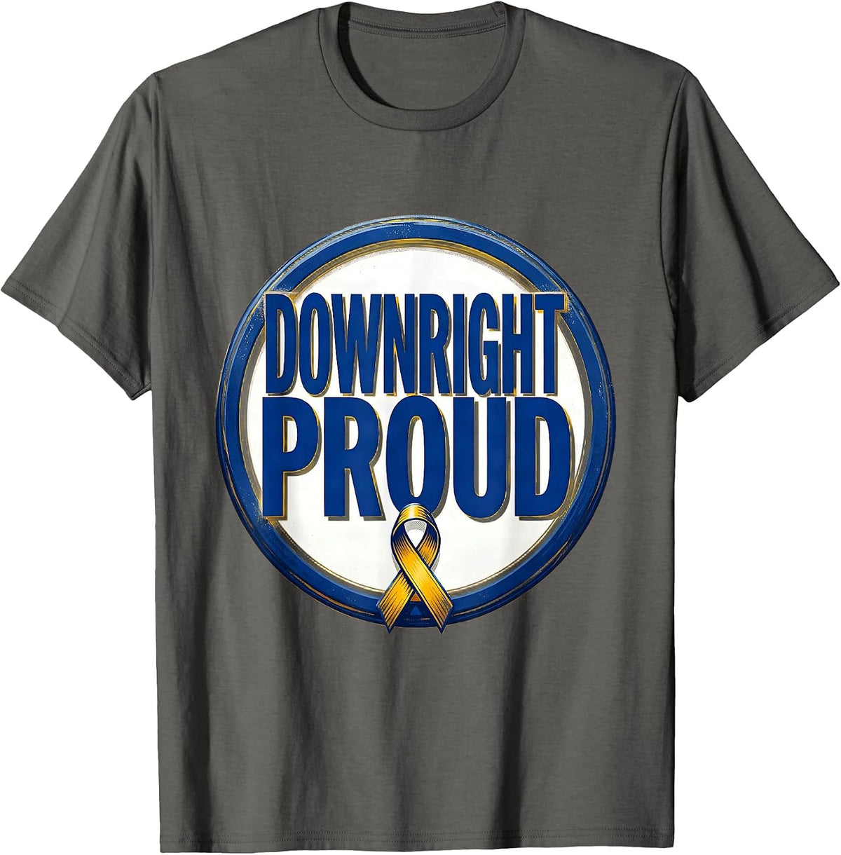 Men's Downright Proud Extra Chromosome Down Syndrome Awareness T-Shirt - Asphalt Grey