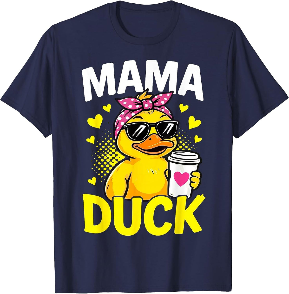 Mama Duck Funny Cute Mom T-Shirt - Navy Blue
