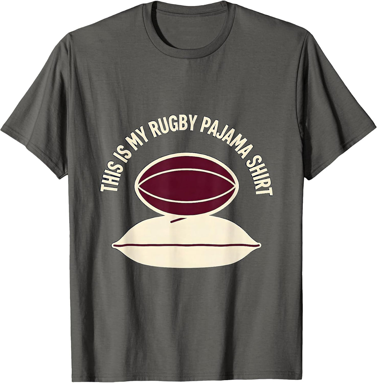 Men's This Is My Rugby Pajama Shirt for Teens Youth Athletes Gift T-Shirt - Asphalt Grey