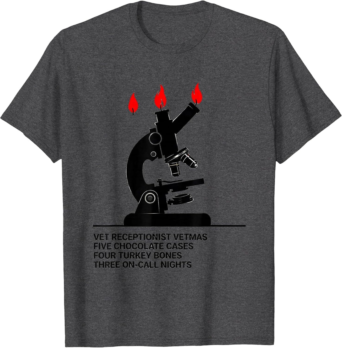 Men's Vetmas Veterinary Clinic Staff Christmas Humor T-Shirt - Dark Heather Grey