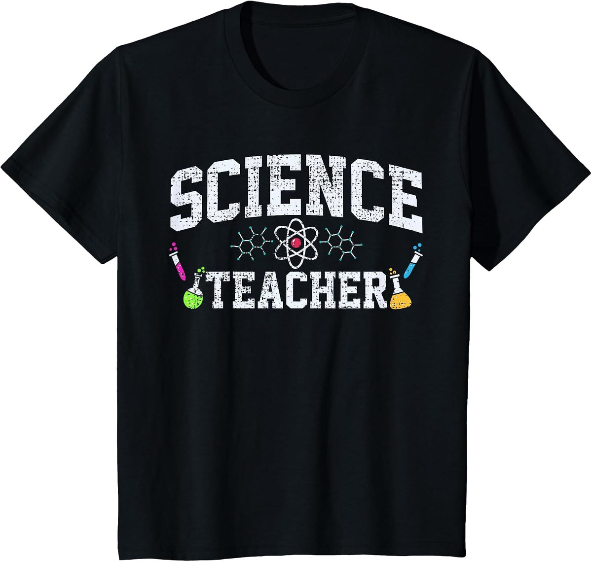 Science Teacher Chemist Physicist Vintage T-Shirt - Black