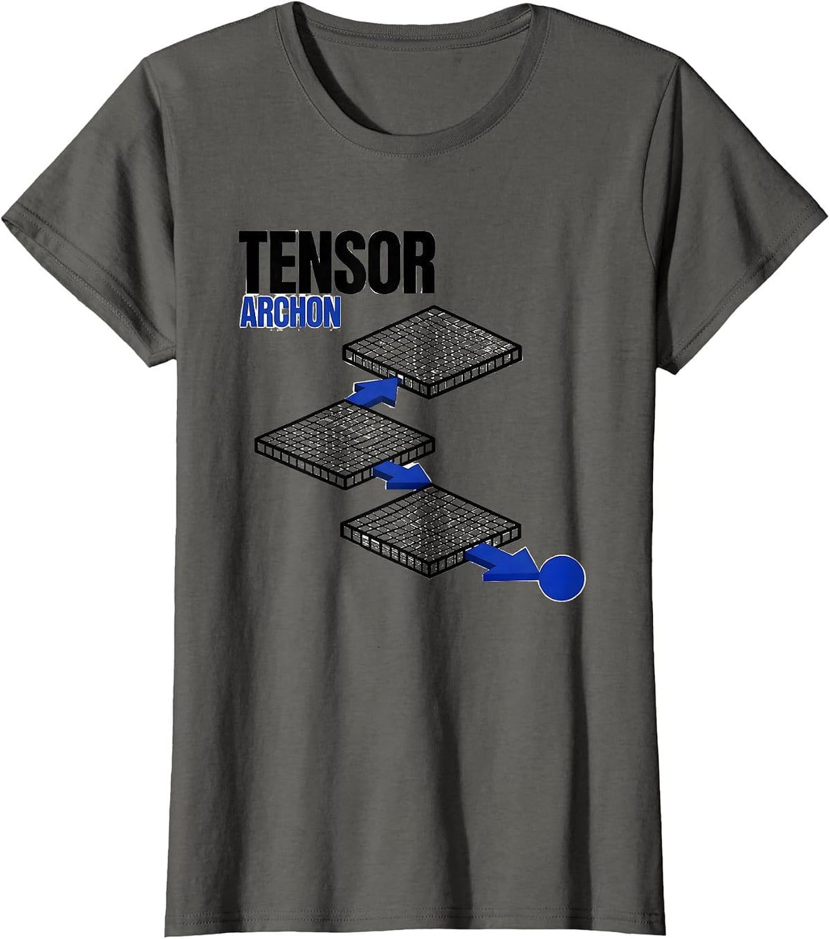 Women's Tensor Archon Funny Tech Worker Nerd Humor T-Shirt - Asphalt Grey