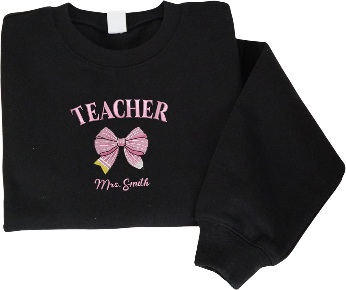 Embroidered Teacher Shirt, Teacher Sweatshirt, Back to School, First Day of School, Kindergaten, Preschool Teacher - Style