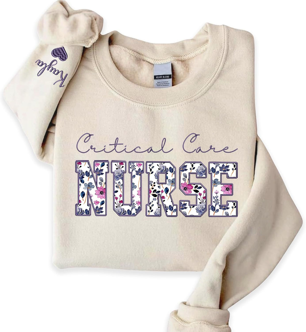 Personalized Embroidered Nurse Sweatshirt for Women, Custom Name & Specialties (ER, RN, NP, L&D), Nurse Gifts - Critical