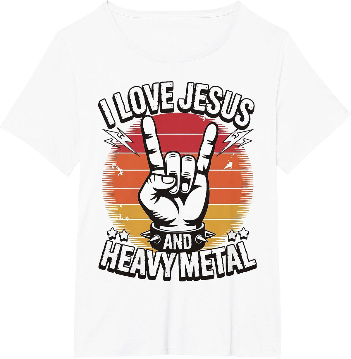 I Love Jesus and Heavy Metal T-Shirt - White