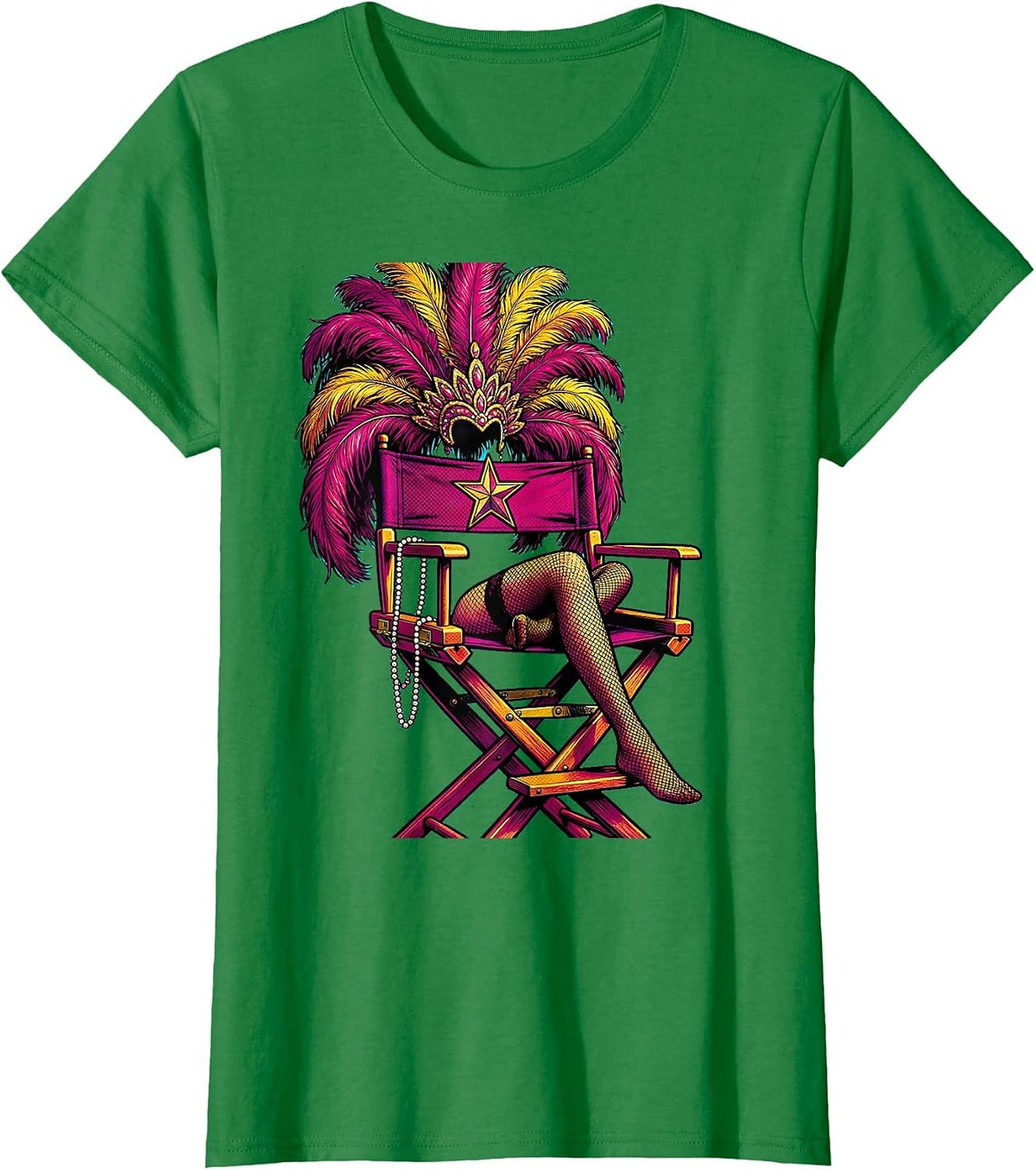 Women's Showgirl Director's Chair Graphic Tee T-Shirt - Kelly Green
