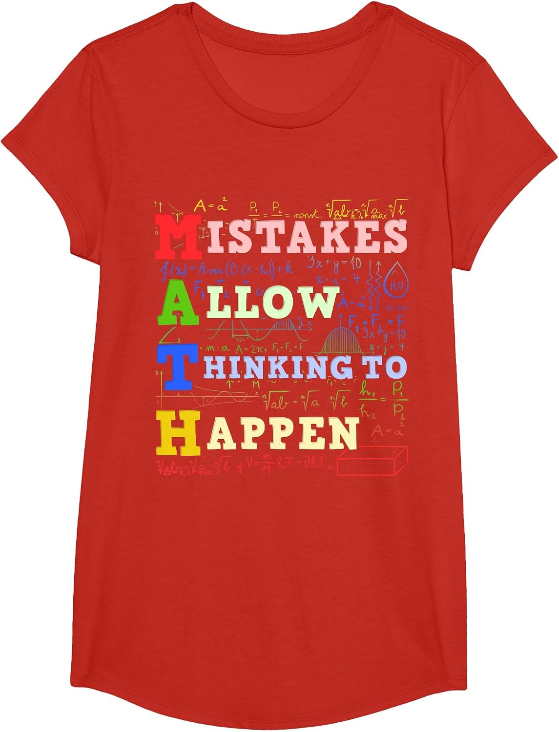 Math Teacher Math Student Mathematics T-Shirt - Girls Red