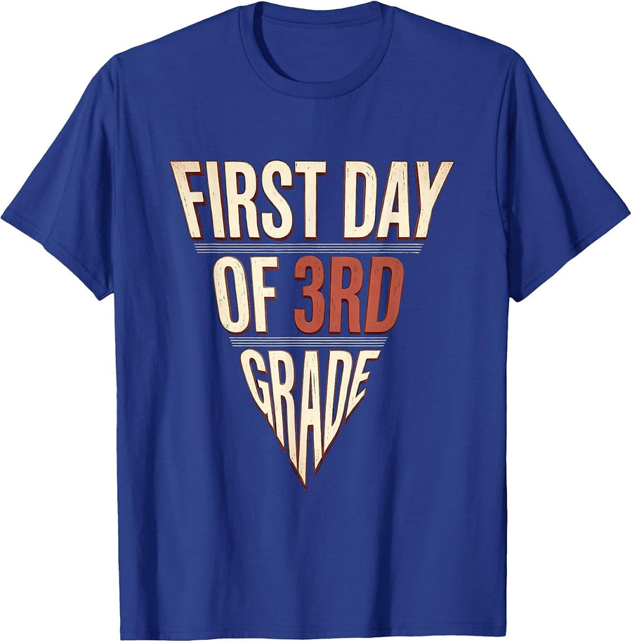 Men's First Day of 3rd Grade Back to School Pennant Flag 3rd Grade T-Shirt - Royal Blue