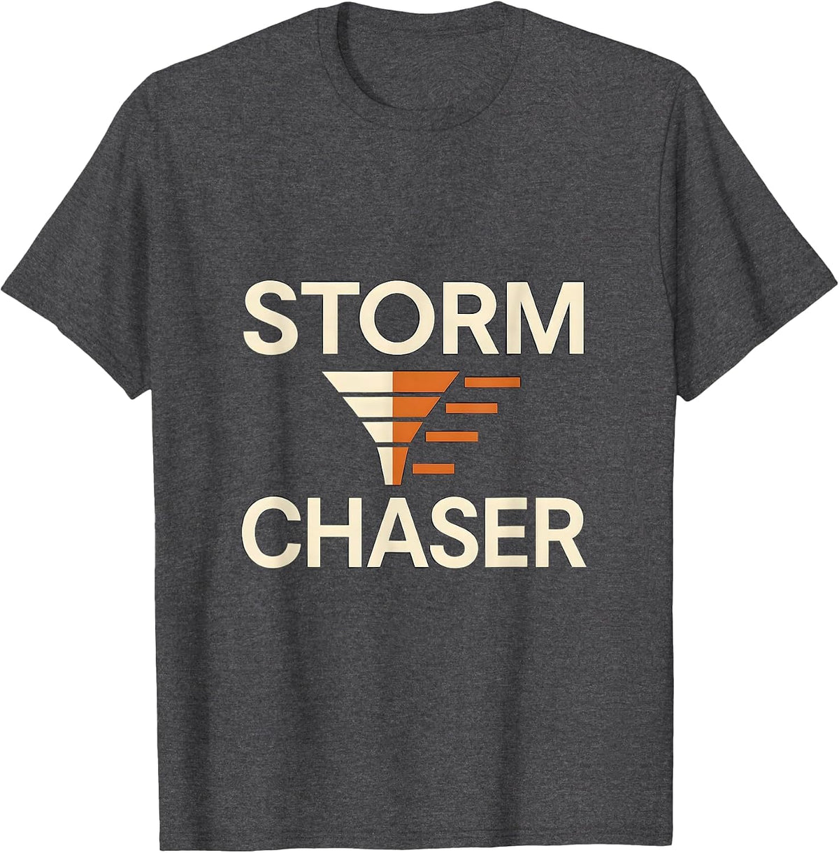 Men's Storm Chaser Minimalist Tornado Meteorology Enthusiast T-Shirt - Dark Heather Grey