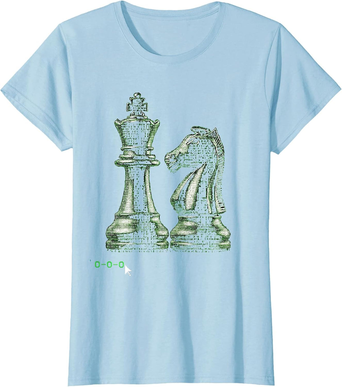 Women's O-O-O Funny Chess Lover Gift Chess Player Humor T-Shirt - Baby Blue
