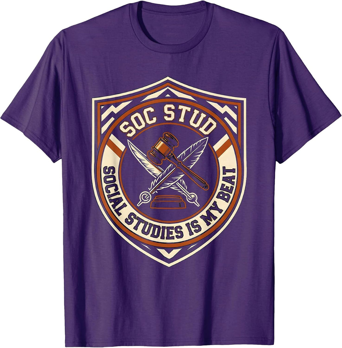 Social Studies Is My Beat Funny Teacher Back To School T-Shirt - Purple