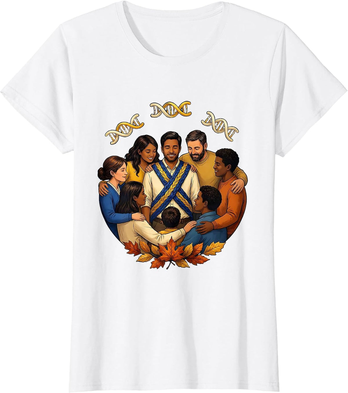 Women's Storybook Family Circle Down Syndrome Awareness October T-Shirt - White