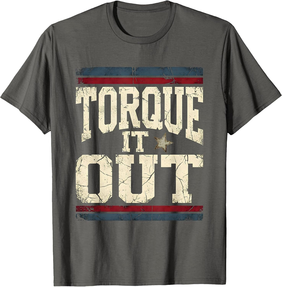 Torque It Out Pit Crew Racing Design T-Shirt - Asphalt Grey