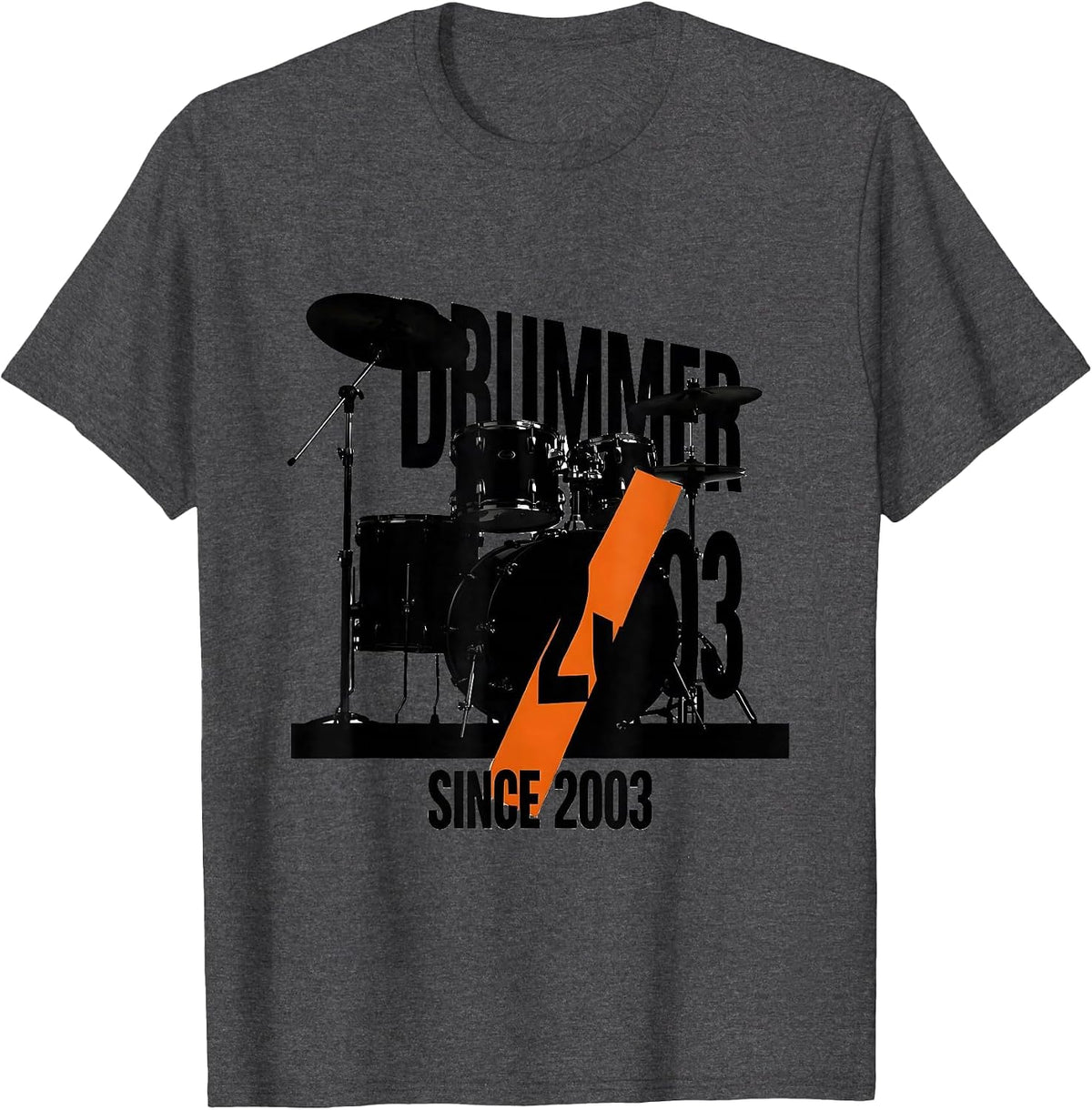 Drummer Since 2003 Funny Drummer Gift Music Lover Humor T-Shirt - Dark Heather Grey