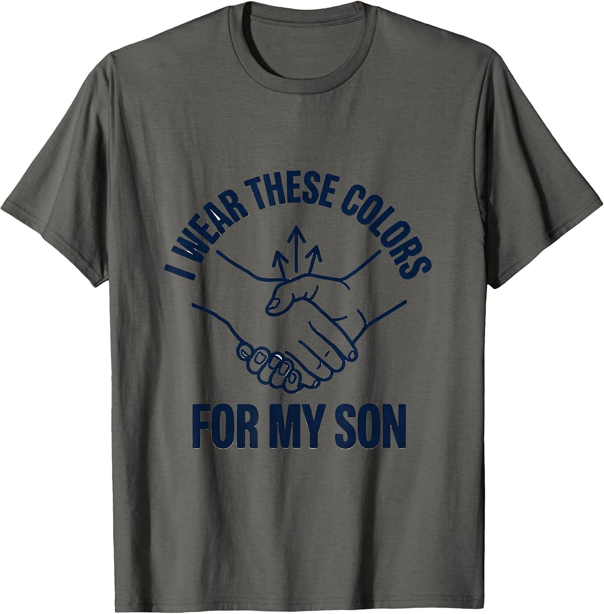 Men's I Wear These Colors For My Son Down Syndrome Awareness T-Shirt - Asphalt Grey