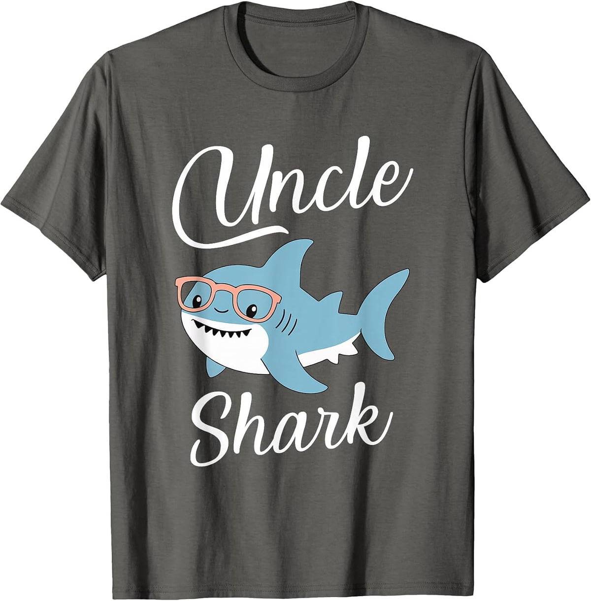 Uncle Shark Funny Matching T-Shirt - Asphalt Grey