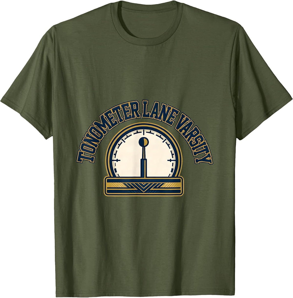 Tonometer Lane Varsity Sports Optometrist Eye Doctor Holiday T-Shirt - Olive Green