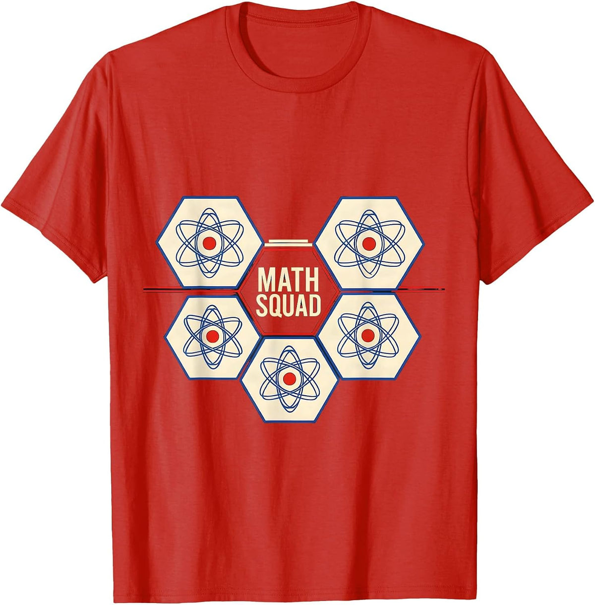 Men's Math Squad Geometric STEM Teacher Student Science Pride T-Shirt - Red