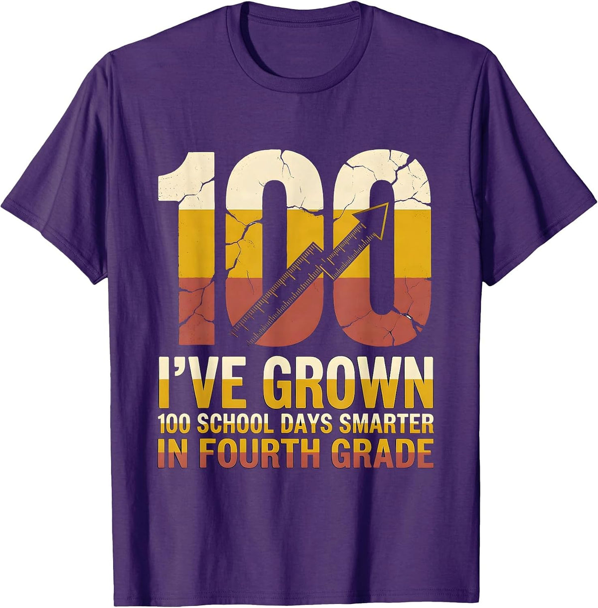 I've Grown 100 School Days Smarter In Fourth Grade Teachers T-Shirt - Purple