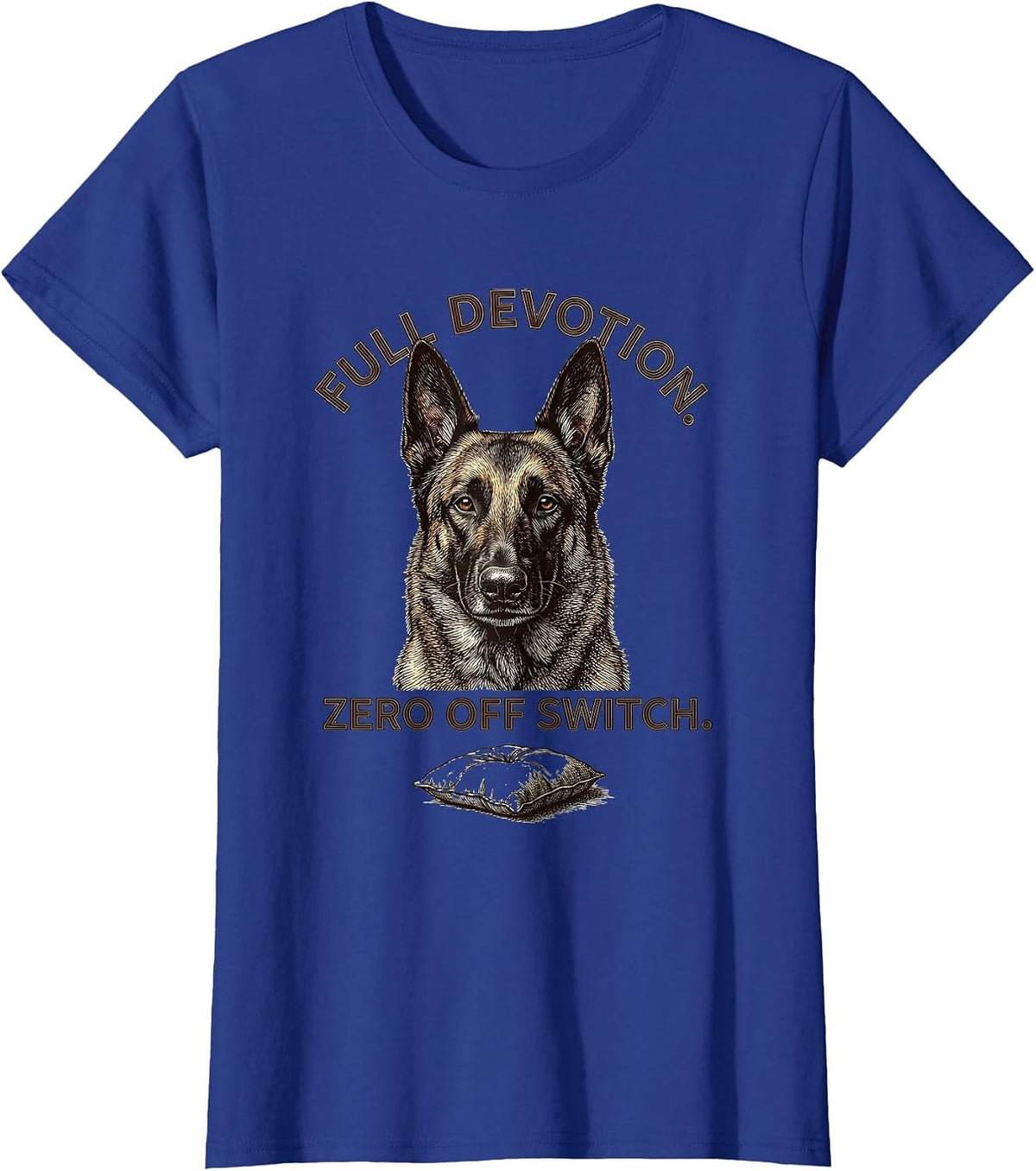 Women's Full Devotion Zero Off Switch Belgian Malinois Dog Lover T-Shirt - Royal Blue