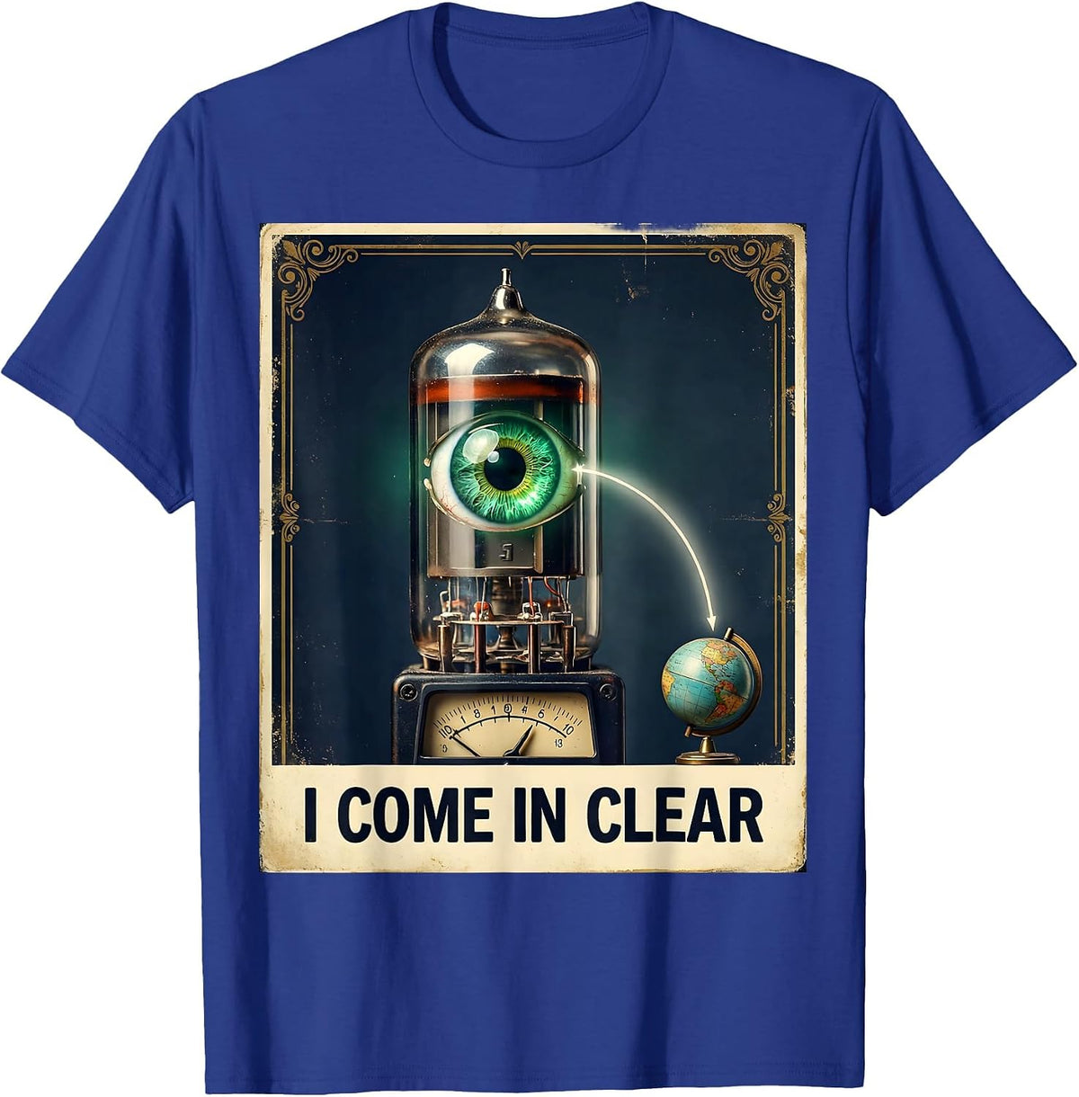 Men's I Come In Clear Vintage Ham Radio Operator Hobbyist Humor T-Shirt - Royal Blue