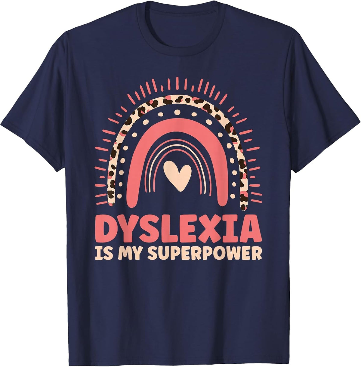 Dyslexia is My Superpower dyslectic Reading Disorder Design T-Shirt - Navy Blue
