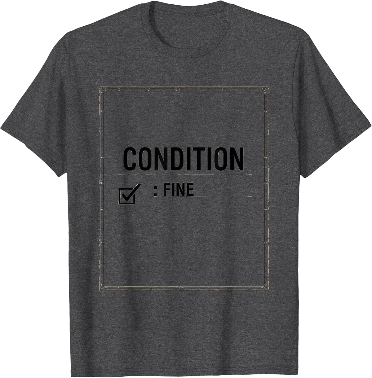Condition: Fine Minimalist Alt Goth Y2K Grunge Streetwear T-Shirt - Dark Heather Grey