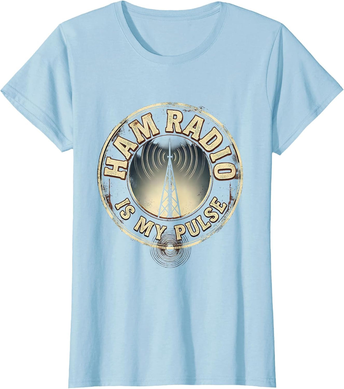 Ham Radio Is My Pulse Vintage Funny Ham Operator T-Shirt - Baby Blue