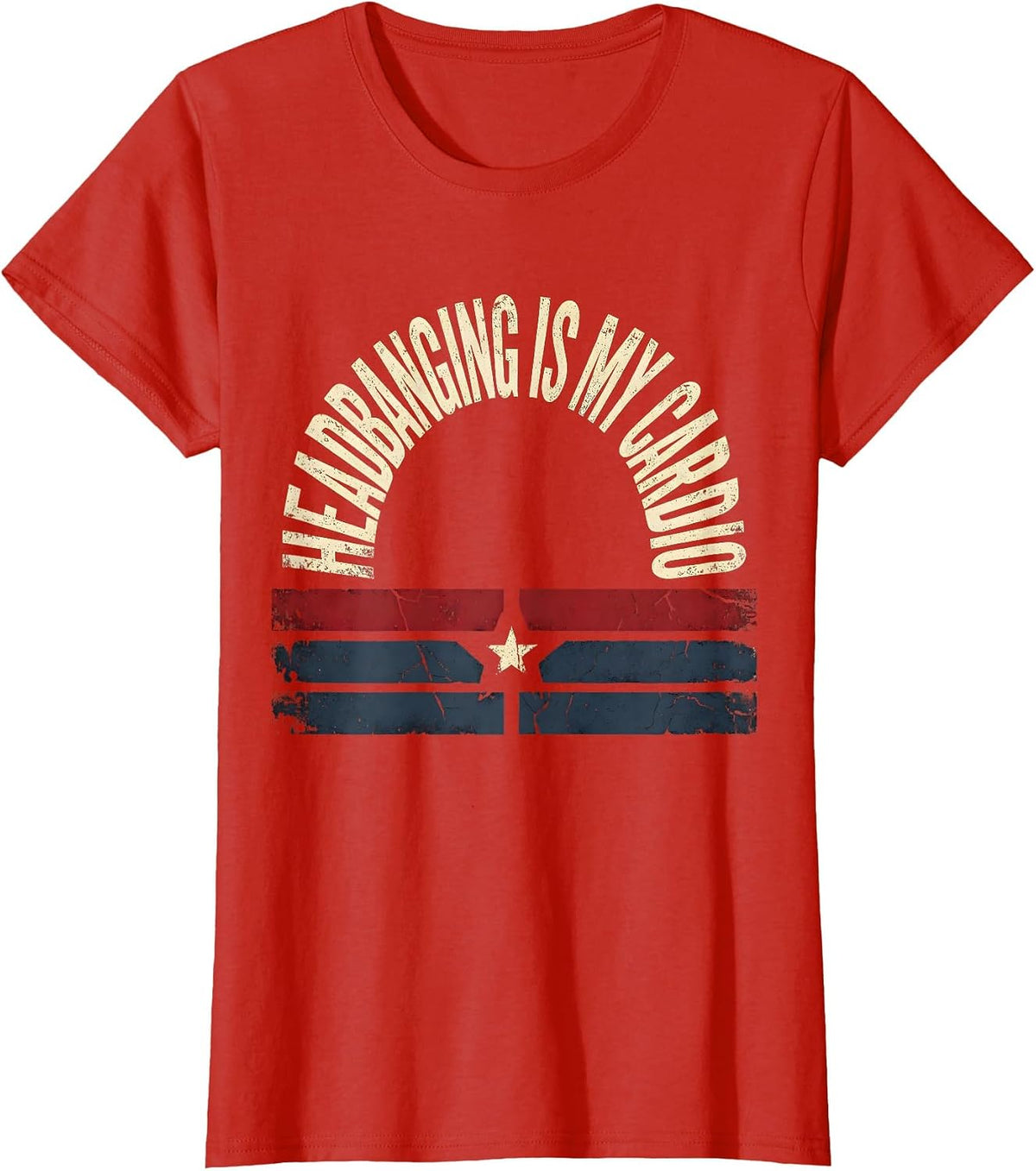 Headbanging Is My Cardio Rock Music Design T-Shirt - Red