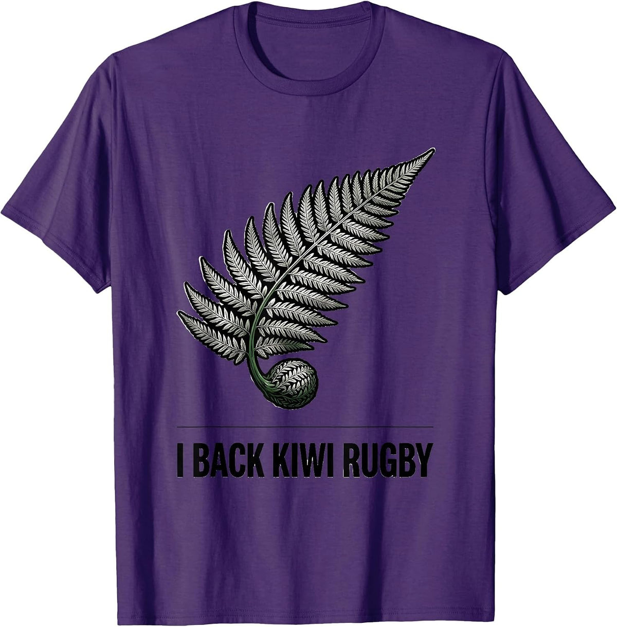 Men's I Back Kiwi Rugby Vintage Rugby Fan National Pride T-Shirt - Purple