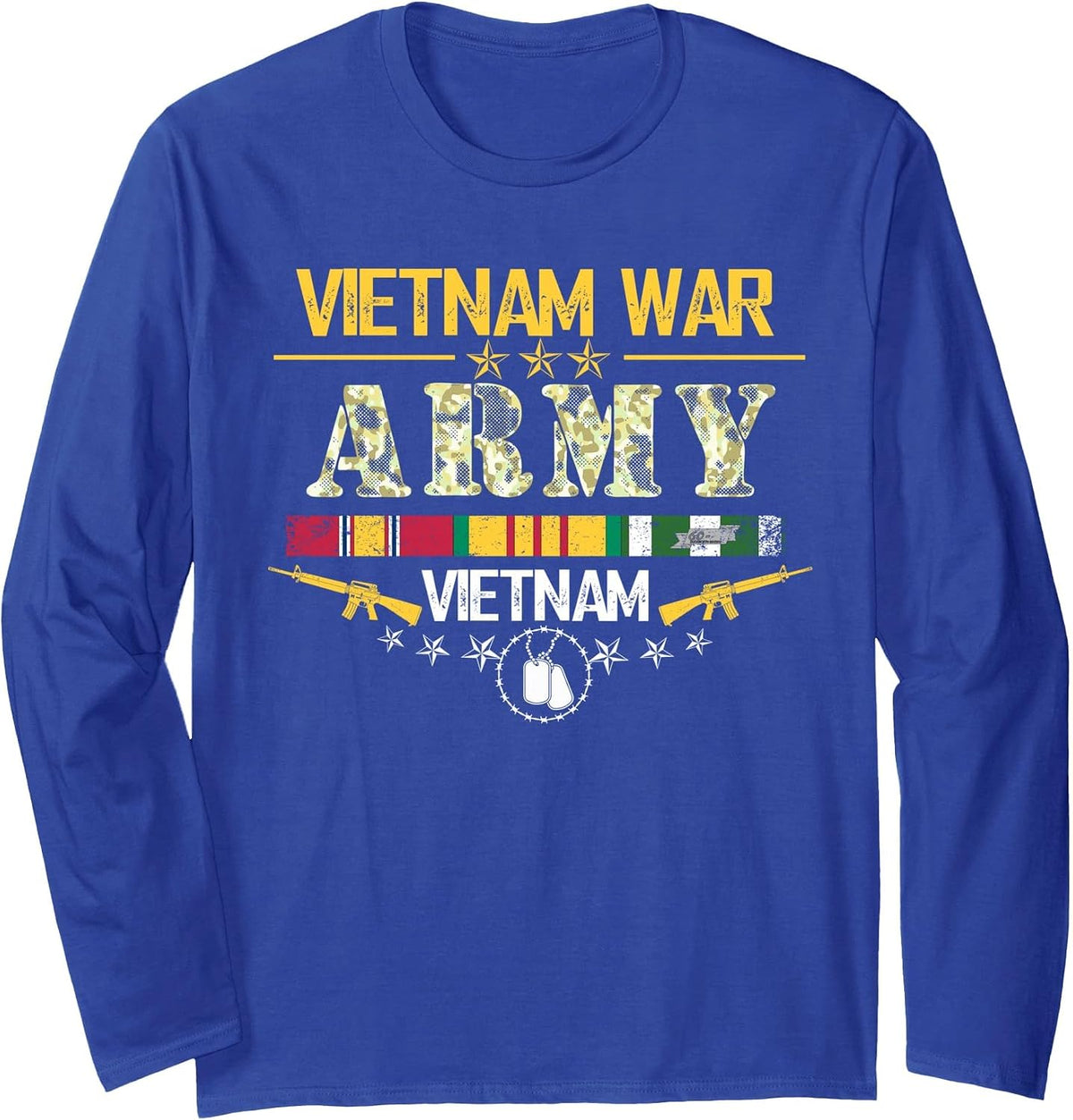 Vietnam Veteran War Army T Shirt for Those Who Served Long Sleeve T-Shirt - Adult Unisex Royal Blue