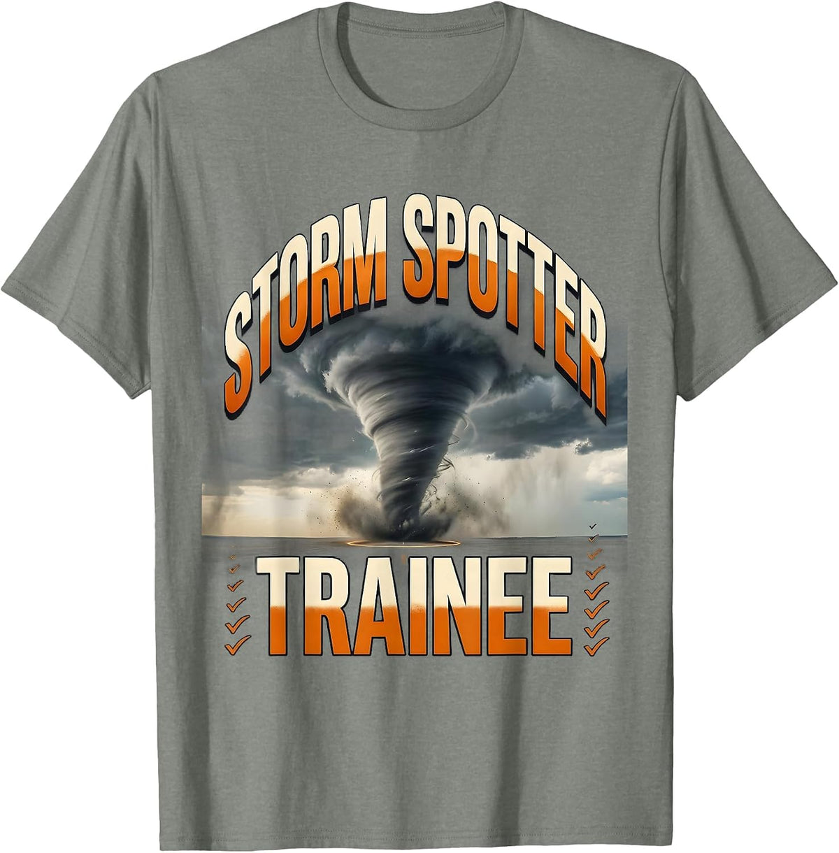 Men's Storm Spotter Trainee Funny Tornado Chaser Weather T-Shirt - Olive Heather