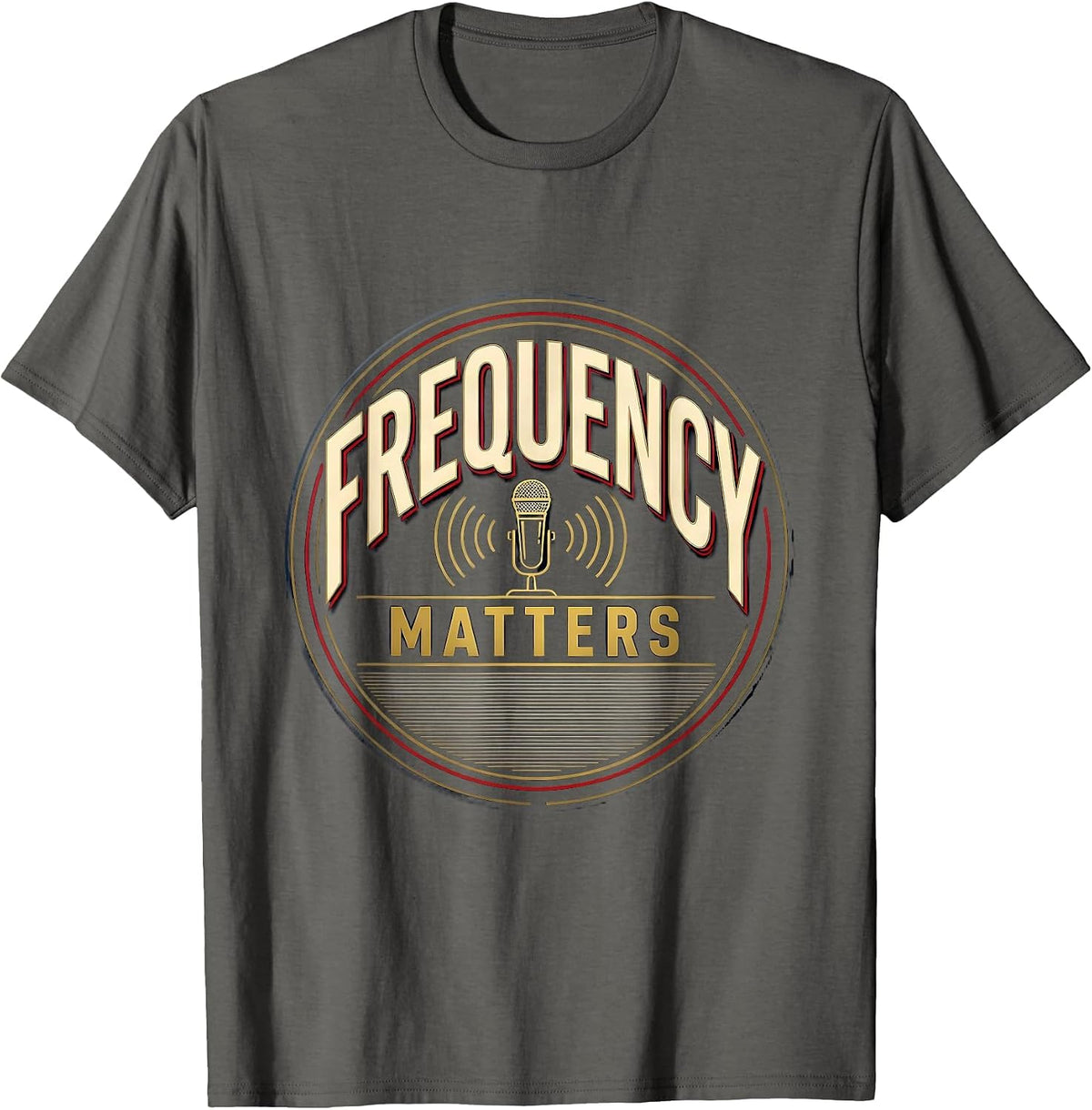 Men's Frequency Matters Funny Ham Radio Operator Hobbyist T-Shirt - Asphalt Grey