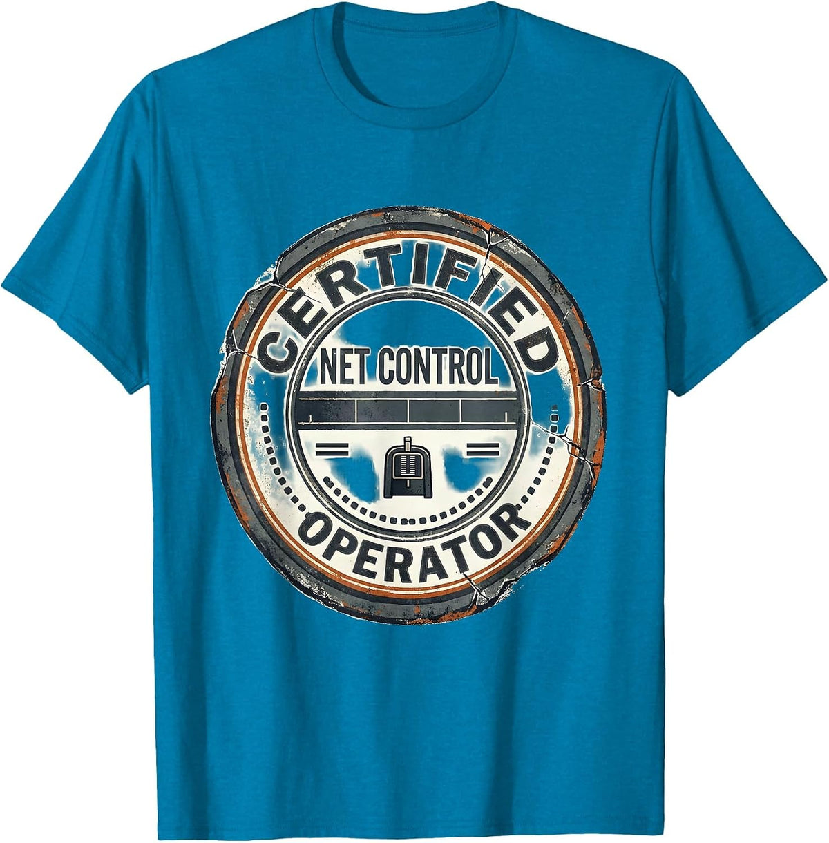 Certified Net Control Operator Distressed Ham Radio Operator T-Shirt - Sapphire Blue