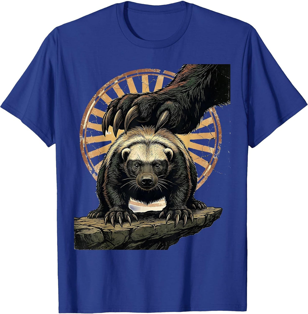 Honey Badger Vintage Animal Humor Meme Lover T-Shirt - Royal Blue