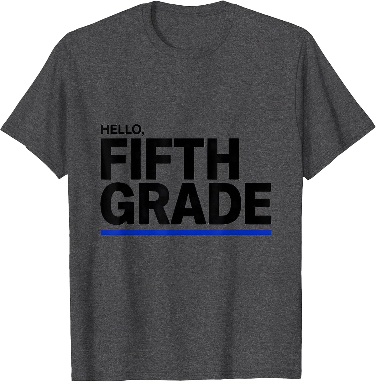 Hello, Fifth Grade Retro Teacher Student Back To School T-Shirt - Dark Heather Grey
