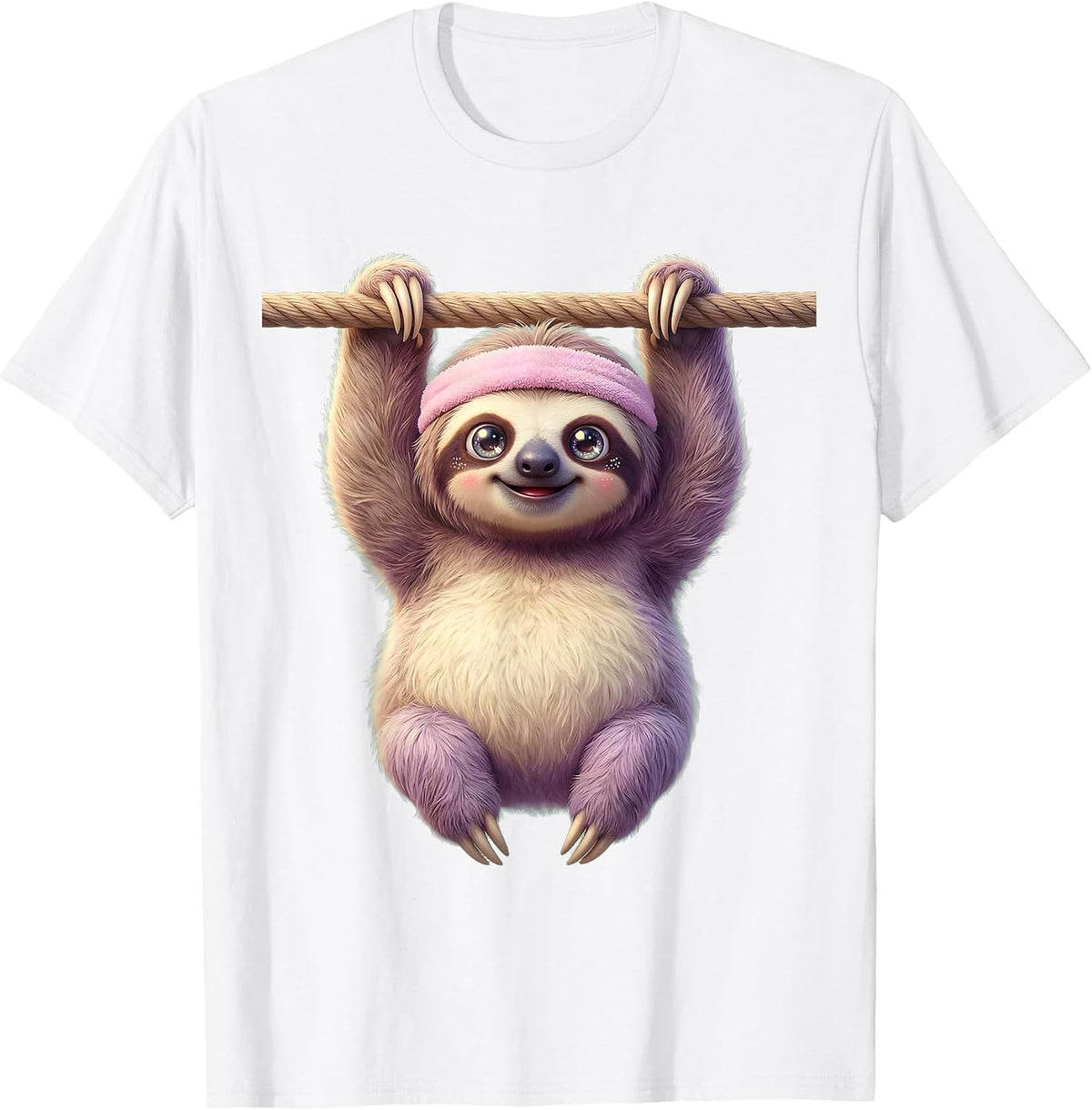 Funny Sloth Gym Workout Lazy Fitness Humor T-Shirt - White