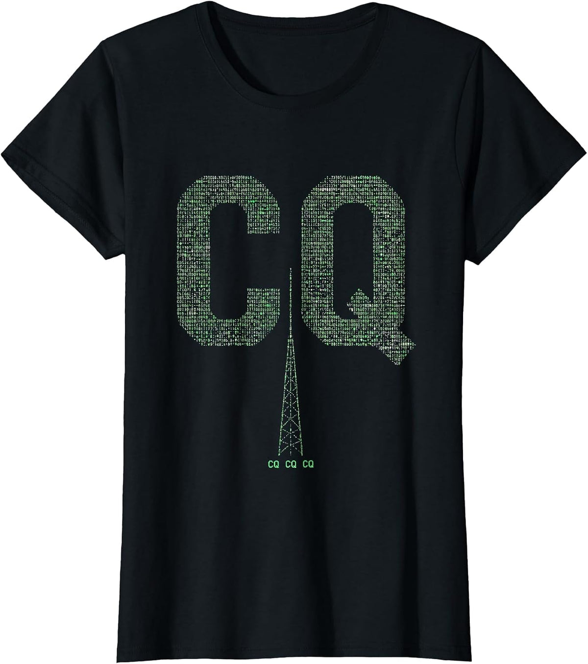 Women's CQ CQ CQ Funny Ham Radio Operator Hobbyist Humor T-Shirt - Black