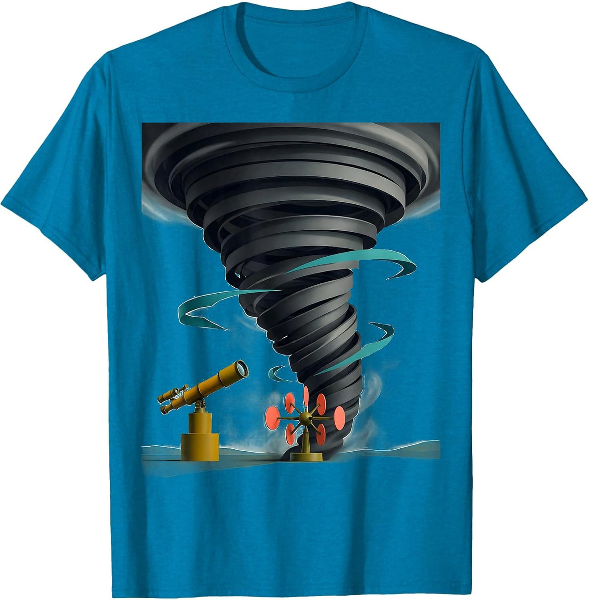 Buoyant Tornado Funnel Midcentury Modern Meteorology Humor T-Shirt - Sapphire Blue