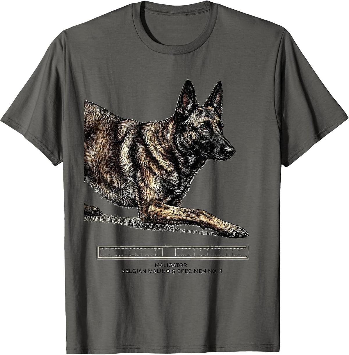 Maligator Belgian Malinois Specimen No 1 Dog Owner T-Shirt - Asphalt Grey