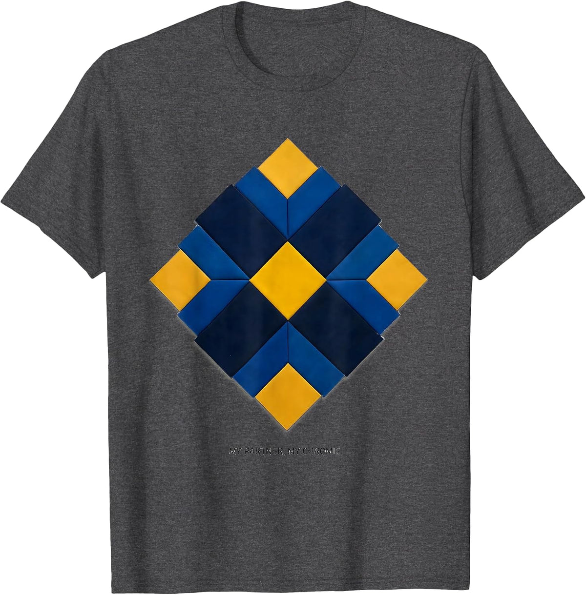 Men's My Partner, My Chromie Heartfelt Down Syndrome Awareness T-Shirt - Dark Heather Grey