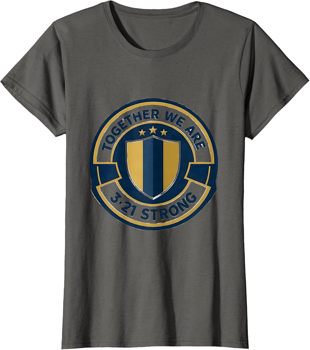 Women's Together We Are 321 Strong Down Syndrome Awareness Family T-Shirt - Asphalt Grey