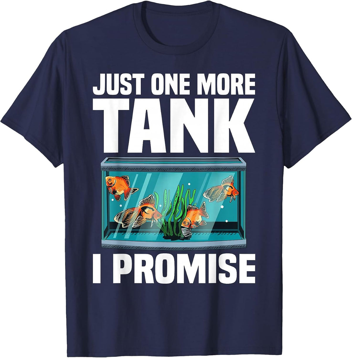 Funny Aquarium Designs for Men Women Fish Tank Fishkeeping T-Shirt - Navy Blue