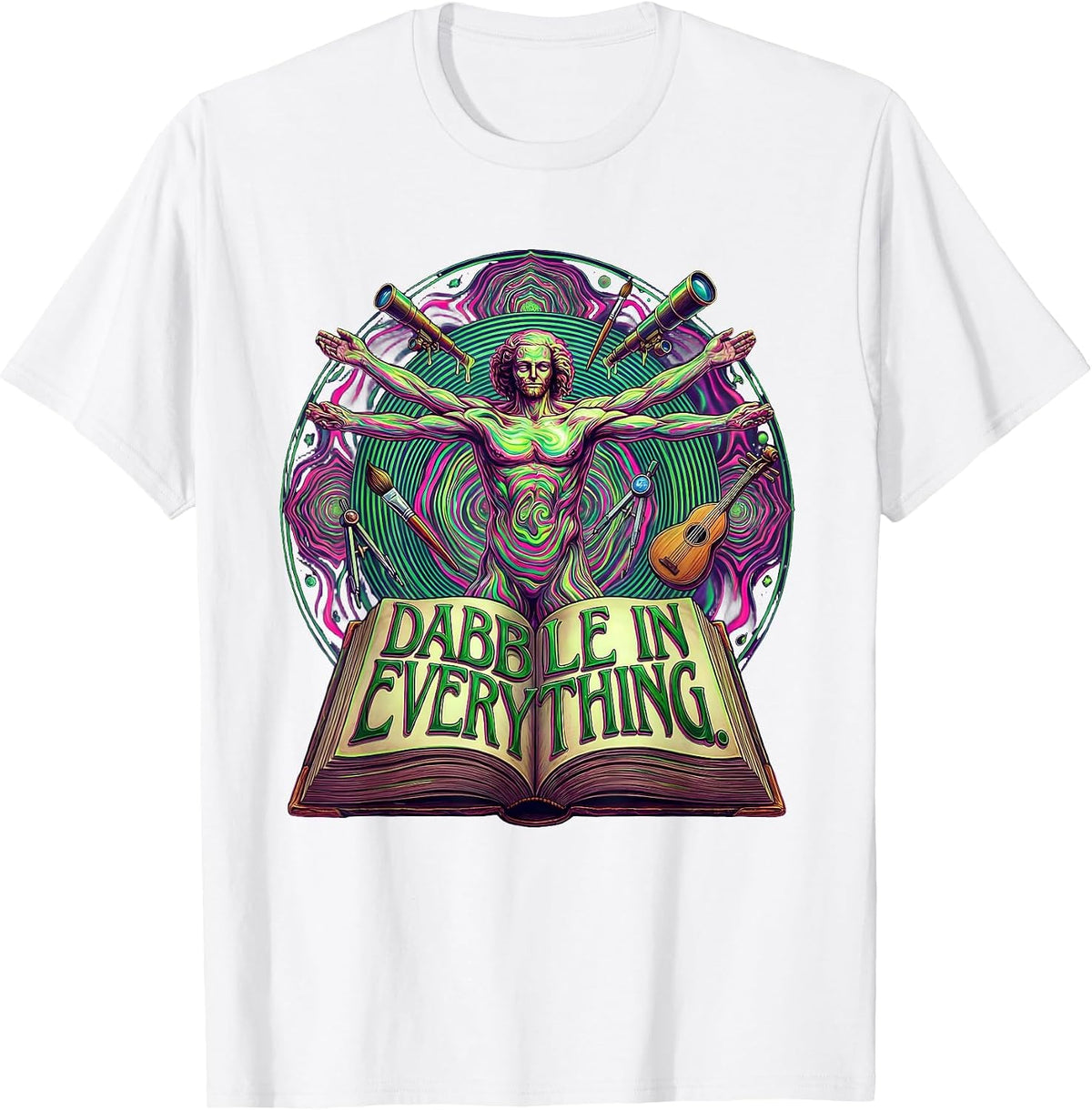 Men's Dabble in Everything Renaissance Man Design T-Shirt - White