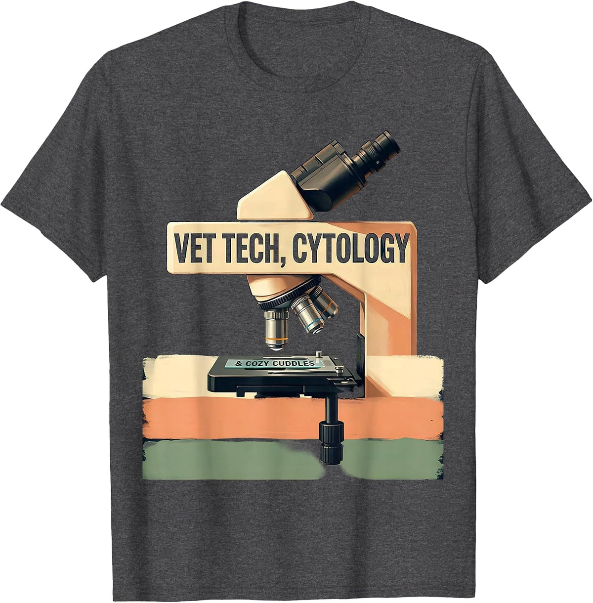 Vet Tech Cytology Cozy Cuddles Veterinary Technician T-Shirt - Dark Heather Grey