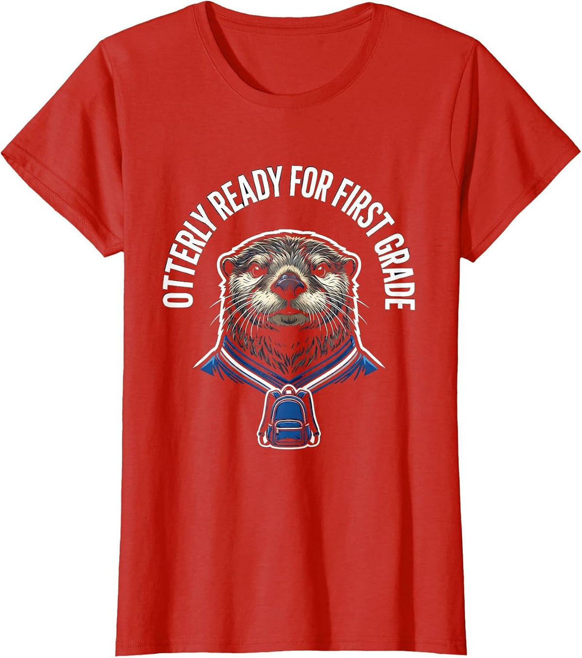 Otterly Ready For First Grade Sports Varsity Otter Teacher T-Shirt - Red